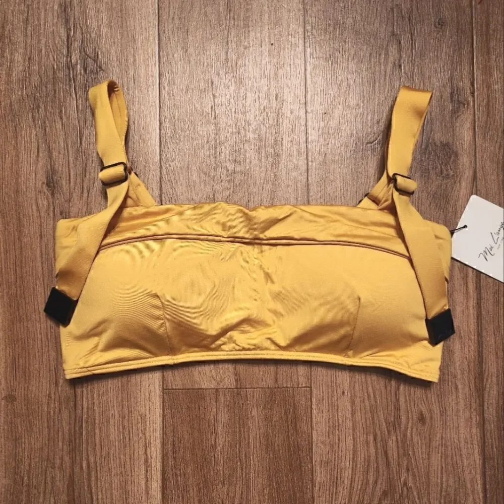 Mei L'ange Lynn Ultility Swimsuit 2 Piece Bikini Set Yellow Size L